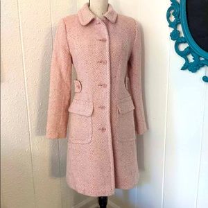 Moda International Pretty Pink Knit Tweed Coat Jacket Size 4